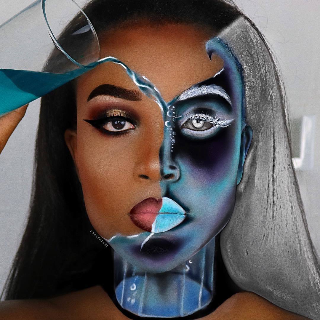 3d make up. Необычный 3 д макияж. Оптические иллюзии в макияже. 3d make up. Оптические иллюзии лица.