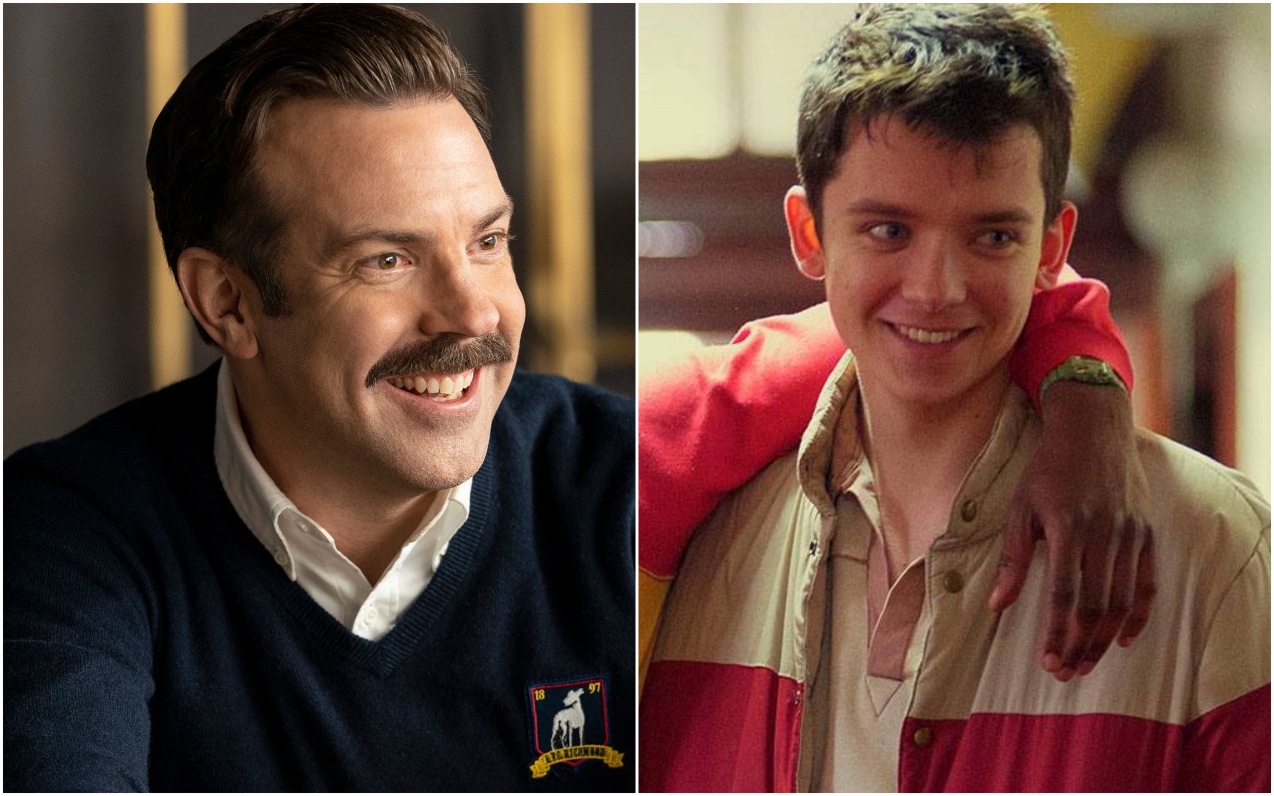 Кадры из сериалов «Тед Лассо» и «Половое воспитание»
