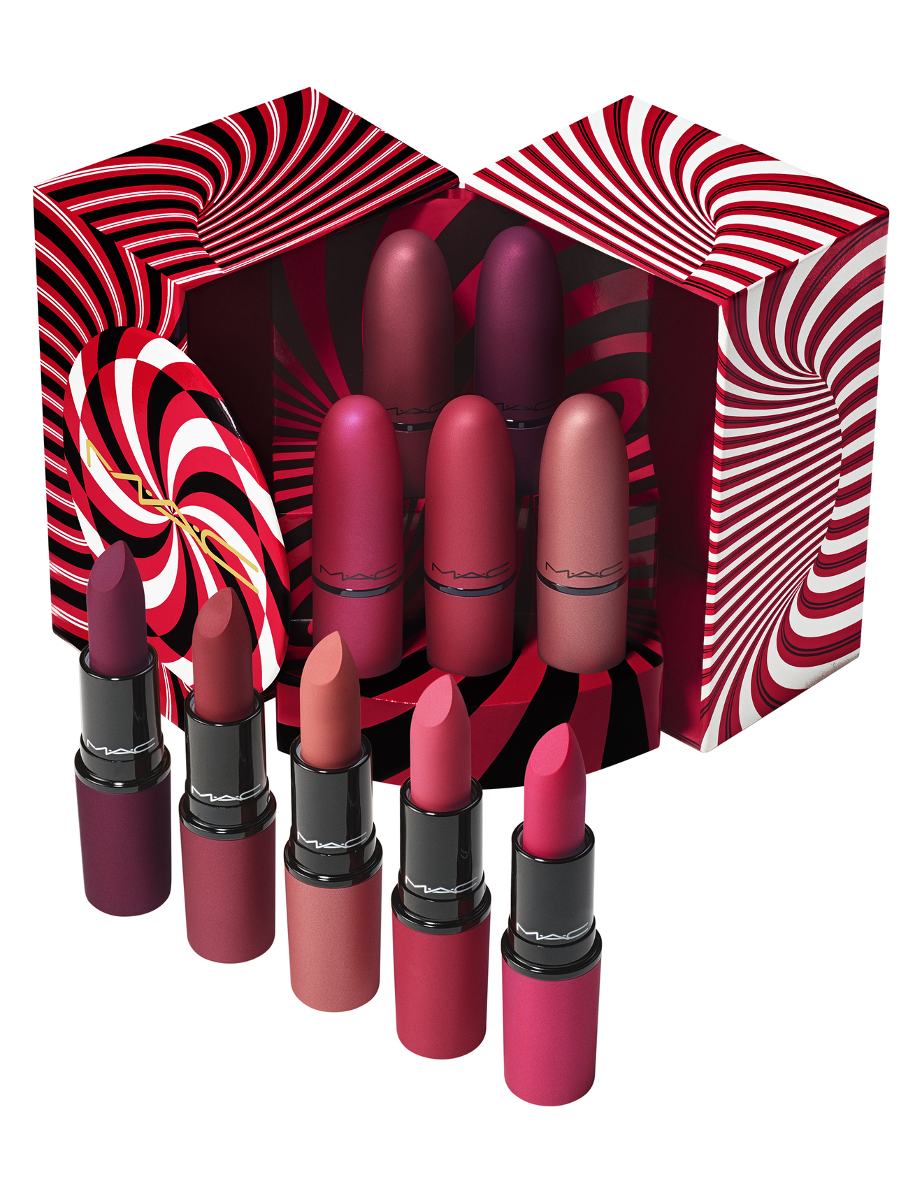 Подарочный набор матовых помад Mistletoe Matte Powder Kiss Lipstick, M.A.C, 7 890 руб.