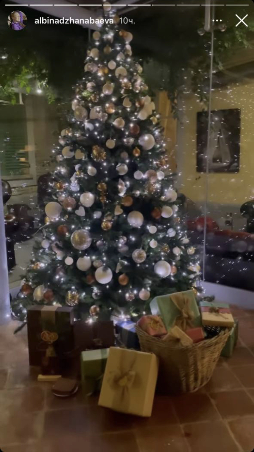 Новогодний декор загородного дома Альбины Джанабаевой