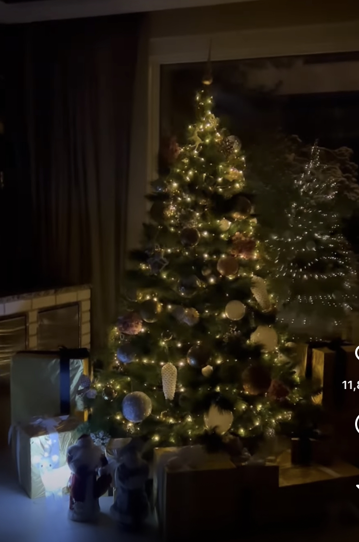 Новогодний декор загородного дома Юлии Ковальчук и Алексея Чумакова