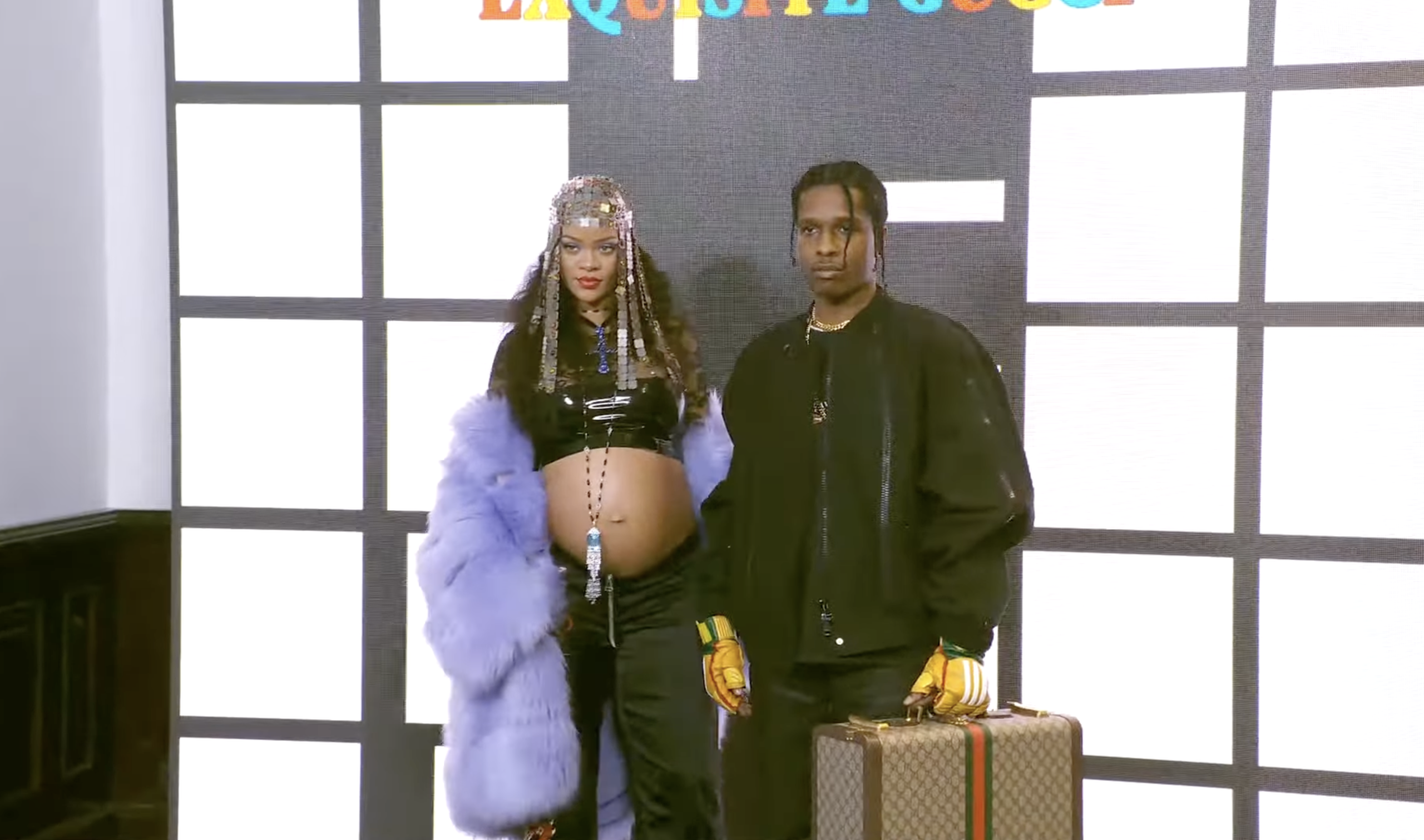 Рианна и A$AP Rocky на показе Gucci Fall 2022